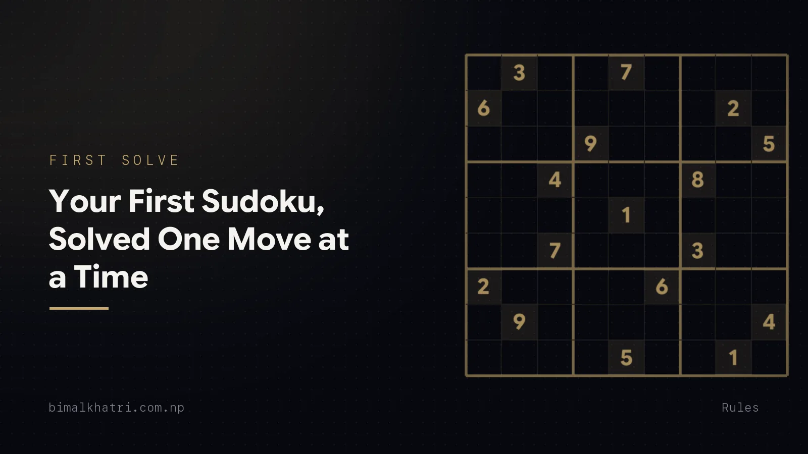 Your First Sudoku, Solved One Move at a Time
